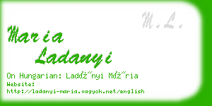 maria ladanyi business card